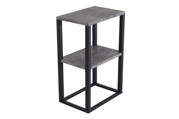 Rise Smalt Sängbord 45 cm med Förvaring i Trä med Metallstativ - Betonggrå - Möbler - Bord & matgrupper - Avlastningsbord - Sängbord & nattduksbord