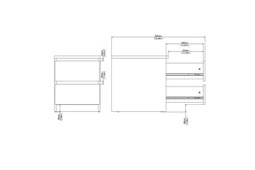 Salomns Rektangulärt Sängbord 40,4 cm i Målat Trä med Lådor - Vit - Möbler - Bord & matgrupper - Avlastningsbord - Sängbord & nattduksbord