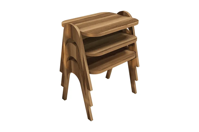Hovdane Satsbord 49 cm 3 Bord, Brun