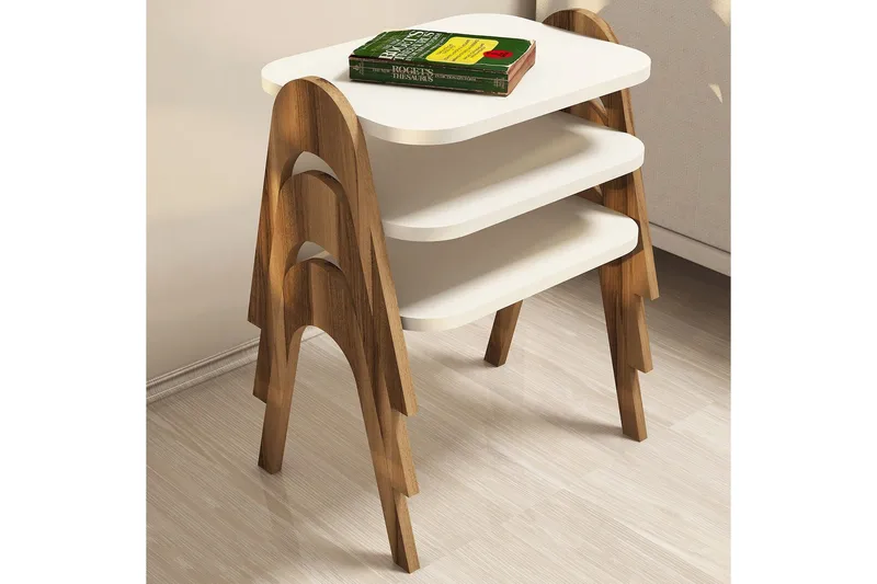 Hovdane Satsbord 49 cm 3 Bord - Vit - Möbler - Bord & matgrupper - Avlastningsbord - Satsbord