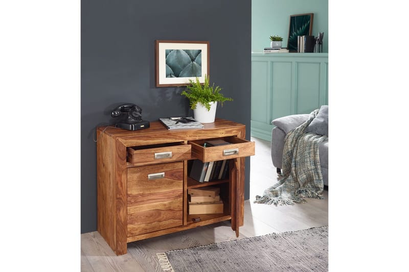 Sideboard Wohnling Massivt trä 90 cm 2 dörrar 2 lådor Lantstil - Förvaring - Förvaringsmöbler - Sideboard & skänk