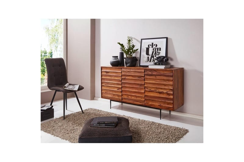Sideboard Wohnling Massivt trä dörrar med tryck-öppning 150 cm filigrana metallben industriell - Förvaring - Förvaringsmöbler - Sideboard & skänk