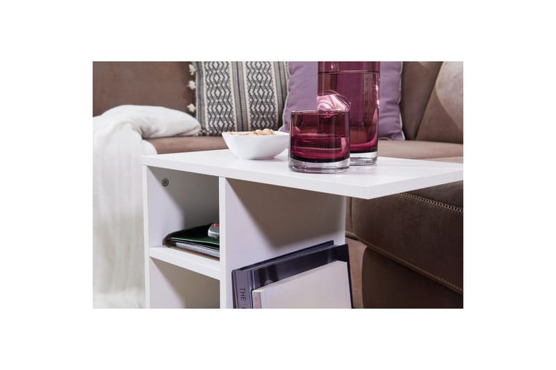 Sido bord Wohnling folierad spånskiva 50 cm, modern loftstil Vit - Vit - Möbler - Bord & matgrupper - Avlastningsbord - Lampbord