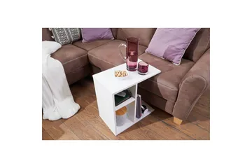 Sido bord Wohnling folierad spånskiva 50 cm, modern loftstil Vit - Vit - Möbler - Bord & matgrupper - Avlastningsbord - Lampbord