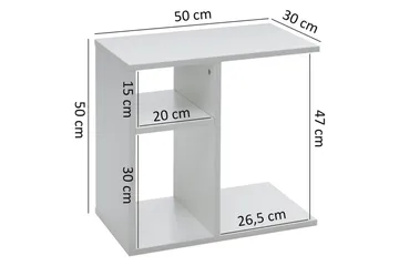 Sido bord Wohnling folierad spånskiva 50 cm, modern loftstil Vit - Vit - Möbler - Bord & matgrupper - Avlastningsbord - Lampbord