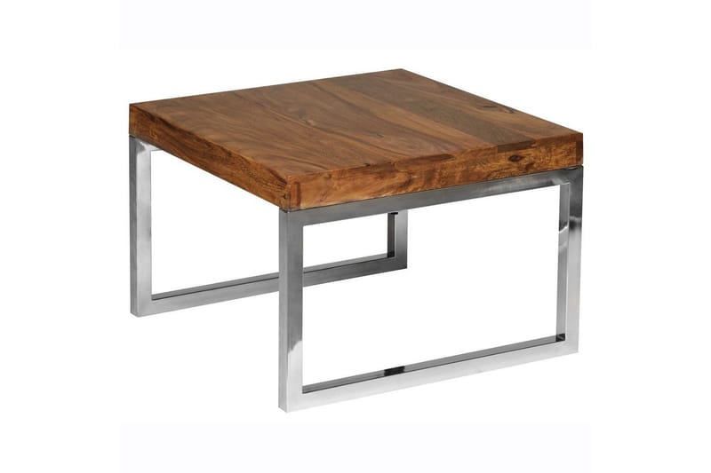 Sido bord Wohnling massivt trä, kvadratisk med metallkromben, herrgårdsstil 60x60 cm - 60x60 cm - Möbler - Bord & matgrupper - Avlastningsbord - Lampbord
