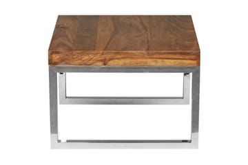 Sido bord Wohnling massivt trä, kvadratisk med metallkromben, herrgårdsstil 60x60 cm - 60x60 cm - Möbler - Bord & matgrupper - Avlastningsbord - Lampbord