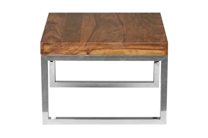 Sido bord Wohnling massivt trä, kvadratisk med metallkromben, herrgårdsstil 60x60 cm - 60x60 cm - Möbler - Bord & matgrupper - Avlastningsbord - Lampbord