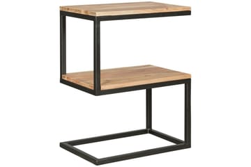 Sido bord Wohnling Massivt trä, S Cube, metallram i lantlig stil Akacia - Akacia - Möbler - Bord & matgrupper - Avlastningsbord - Lampbord