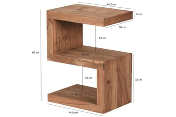 Sido bord Wohnling Massivt trä, S-kub, lantlig stil Akacia - Akacia - Möbler - Bord & matgrupper - Avlastningsbord - Lampbord