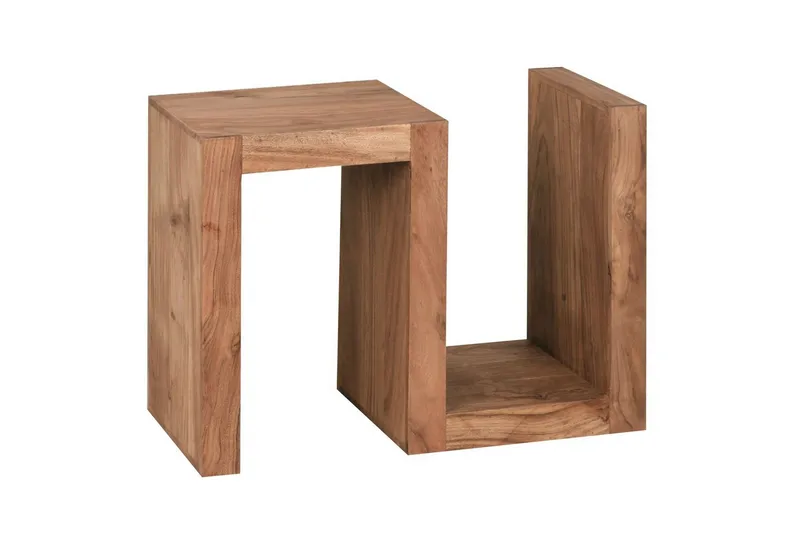 Sido bord Wohnling Massivt trä, S-kub, lantlig stil Akacia - Akacia - Möbler - Bord & matgrupper - Avlastningsbord - Lampbord