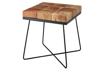 Sido bord Wohnling Massivt trä Blockstil Pulverlackerad metallram Industriell - Möbler - Bord & matgrupper - Avlastningsbord - Lampbord