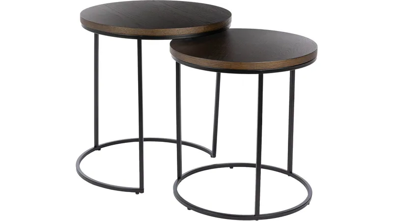 Sidobord Dover  ø50 / 54 cm, Mörkbrun Ek
