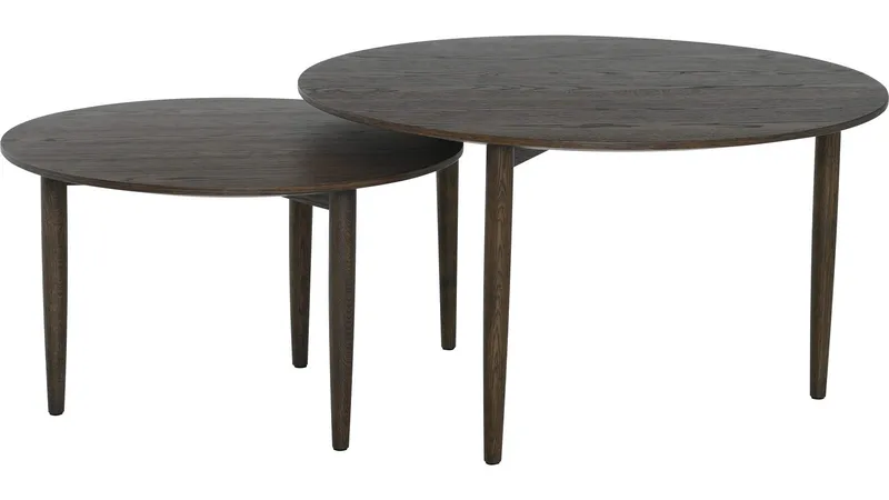 Soffbordsset Ravik Ø90/Ø70 cm - Brun - Möbler - Bord & matgrupper - Avlastningsbord - Satsbord