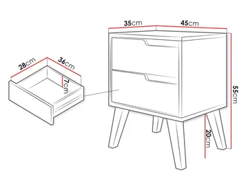Virello Sängbord 45 cm - brun - Möbler - Bord & matgrupper - Avlastningsbord - Sängbord & nattduksbord