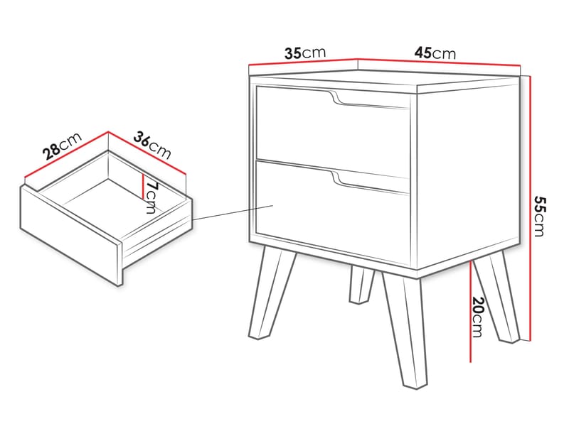 Virello Sängbord 45 cm - brun - Möbler - Bord & matgrupper - Avlastningsbord - Sängbord & nattduksbord