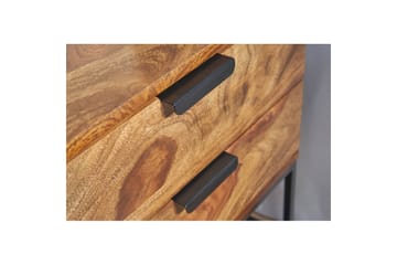 Wohnling Sängbord & Nattduksbord 50 cm i Massivt Sheeshamträ med Valnötsutseende, Förvaring med 2 Lådor - Brun - Möbler - Bord & matgrupper - Avlastningsbord - Sängbord & nattduksbord