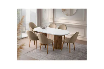 Babilas Matbord 180 cm Oval - Vit - Möbler - Bord & matgrupper - Matbord & köksbord