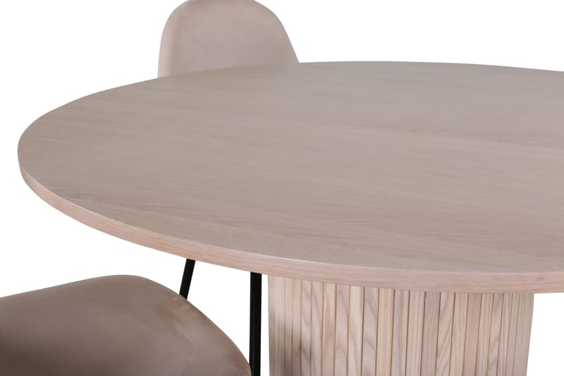 Bianca Matgrupp 110 cm Rund med 4 Polar stolar - Beige - Möbler - Bord & matgrupper - Matgrupper