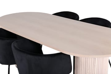 Bianca Matgrupp 200 cm Oval med 4 Berit stolar - Svart - Möbler - Bord & matgrupper - Matgrupper