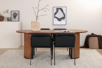 Bianca Matgrupp 200 cm Oval med 4 Tvista stolar - Svart - Möbler - Bord & matgrupper - Matgrupper