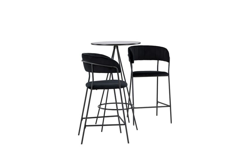 Bistro Matgrupp 60 cm Rund med 2 Lui stolar - Svart - Möbler - Bord & matgrupper - Matgrupper