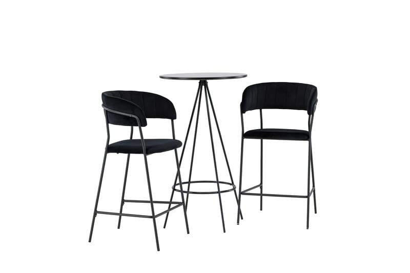 Bistro Matgrupp 60 cm Rund med 2 Lui stolar - Svart - Möbler - Bord & matgrupper - Matgrupper