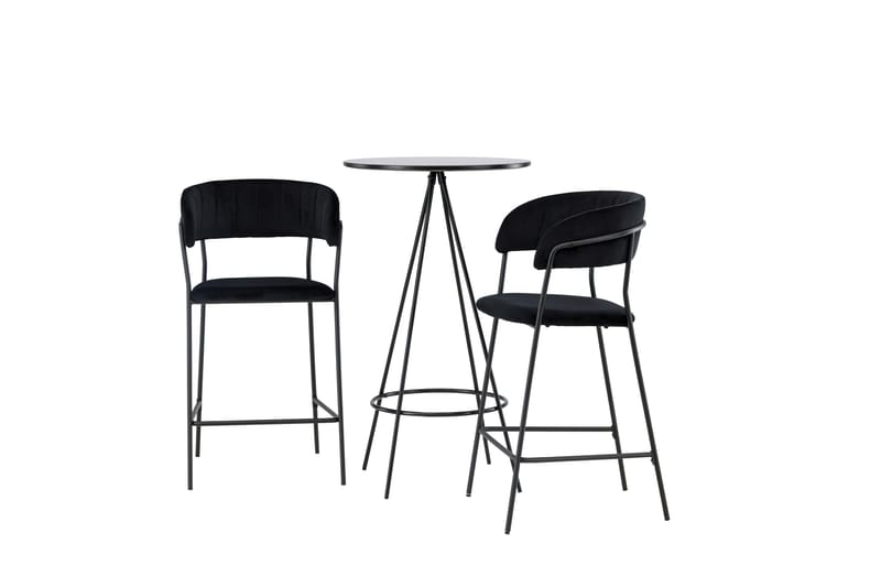 Bistro Matgrupp 60 cm Rund med 2 Lui stolar - Svart - Möbler - Bord & matgrupper - Matgrupper