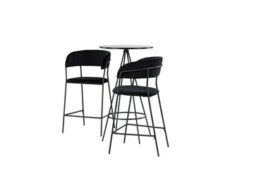 Bistro Matgrupp 60 cm Rund med 2 Lui stolar - Svart - Möbler - Bord & matgrupper - Matgrupper