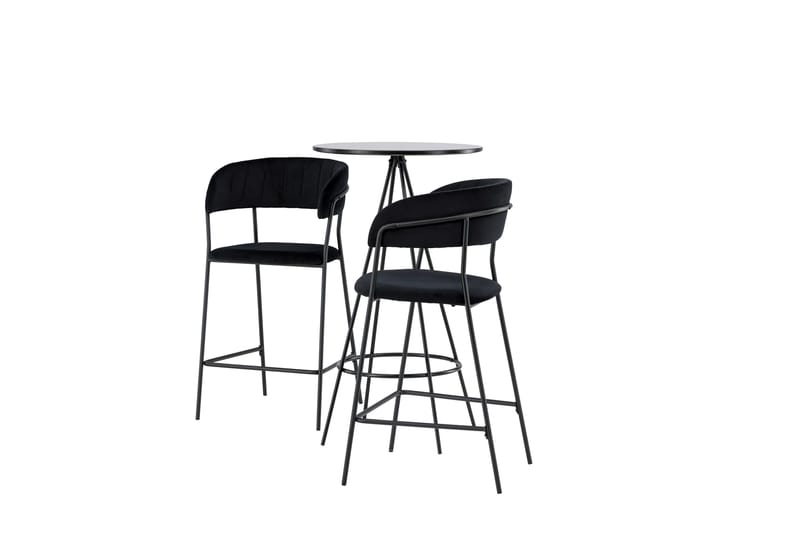 Bistro Matgrupp 60 cm Rund med 2 Lui stolar - Svart - Möbler - Bord & matgrupper - Matgrupper