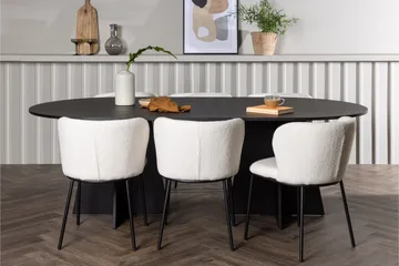 Bootcut Matgrupp 230 cm Oval med 6 Edina Stolar - Svart - Möbler - Bord & matgrupper - Matgrupper