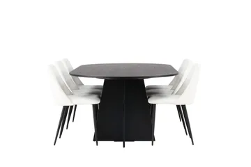 Bootcut Matgrupp 230 cm Oval med 6 Night stolar - Svart - Möbler - Bord & matgrupper - Matgrupper