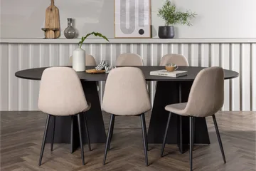 Bootcut Matgrupp 230 cm Oval med 6 Polar stolar - Beige - Möbler - Bord & matgrupper - Matgrupper
