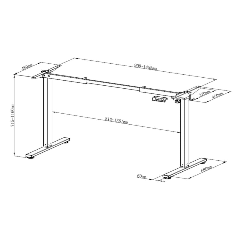 Bordsben Ergo Fit med 1 motor - Silvergrå - Möbler - Bord & matgrupper - Bordstillbehör - Underrede bord