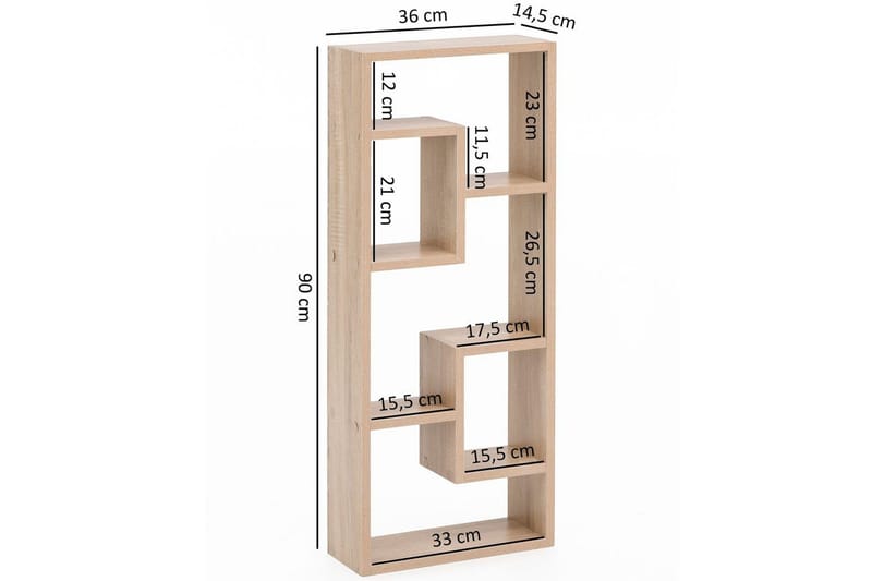 Vägghängd Bokhylla 15 cm i Ek - Beige - Förvaring - Hylla - Bokhylla