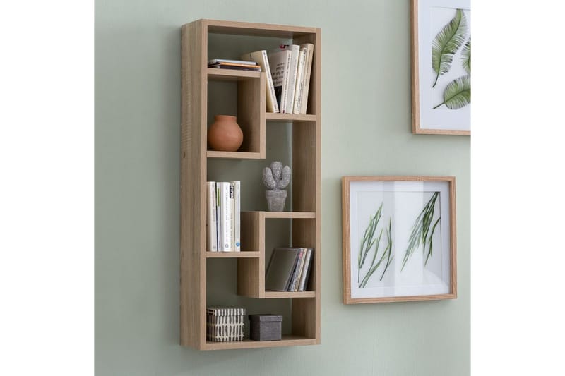 Vägghängd Bokhylla 15 cm i Ek - Beige - Förvaring - Hylla - Bokhylla