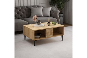 Botswana Rektangulärt Soffbord 90 cm med Hyllor i Trä - Brun - Möbler - Bord & matgrupper - Soffbord