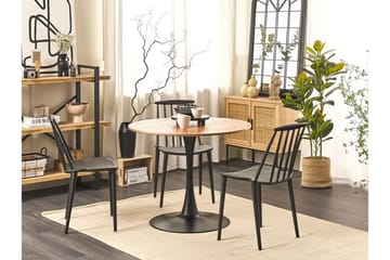 Calmar Matbord 90 cm Rund - Ljusbrun/Svart - Möbler - Bord & matgrupper - Matbord & köksbord