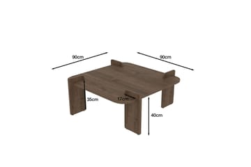 Campwell Soffbord 90 cm Kvadratisk - Valnöt - Möbler - Bord & matgrupper - Soffbord
