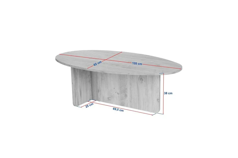Ceyra Ovalt Soffbord 120 cm i Trä - Brun - Möbler - Bord & matgrupper - Soffbord