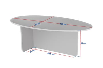 Ceyra Soffbord 120x40x65 cm - Travertine Walnut - Möbler - Bord & matgrupper - Soffbord