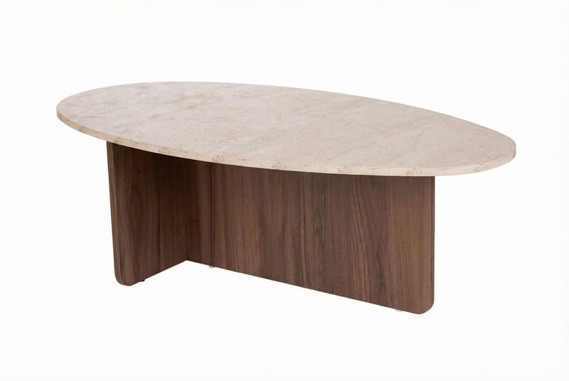 Ceyra Soffbord 120x40x65 cm - Travertine Walnut - Möbler - Bord & matgrupper - Soffbord