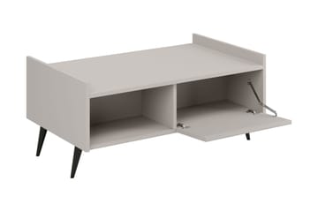 Chiku 100 cm Rektangulärt Soffbord med Hyllor i Målat Trä - Beige - Möbler - Bord & matgrupper - Soffbord