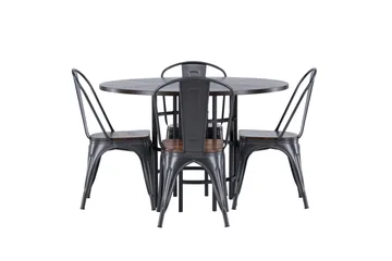 Copenhagen Matgrupp 115 cm Rund med 4 Tempe stolar - Mocca - Möbler - Bord & matgrupper - Matgrupper