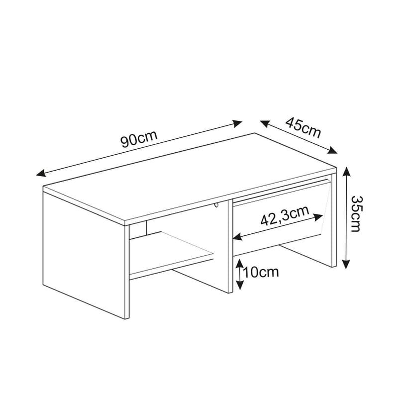 Crala Soffbord 90x35x45 cm - Antracit - Möbler - Bord & matgrupper - Soffbord