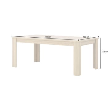 Cuba Rektangulärt Matbord 190 cm i Trä med Ekutseende - Ljusbrun - Möbler - Bord & matgrupper - Matbord & köksbord