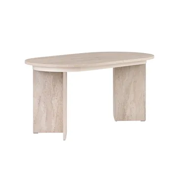 Dano Förlängningsbart Ovalt Matbord 160-200x90 cm med Travertinutseende - Beige - Möbler - Bord & matgrupper - Matbord & köksbord