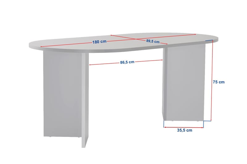 Dano Matbord 180 cm Oval - Travertin och valnöt - Möbler - Bord & matgrupper - Matbord & köksbord