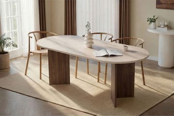 Dano Matbord Oval 200 cm - Travertine Walnut - Möbler - Bord & matgrupper - Matbord & köksbord