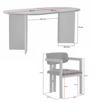 Dano Matgrupp 180 cm med 4 stolar - Möbler - Bord & matgrupper - Matgrupper